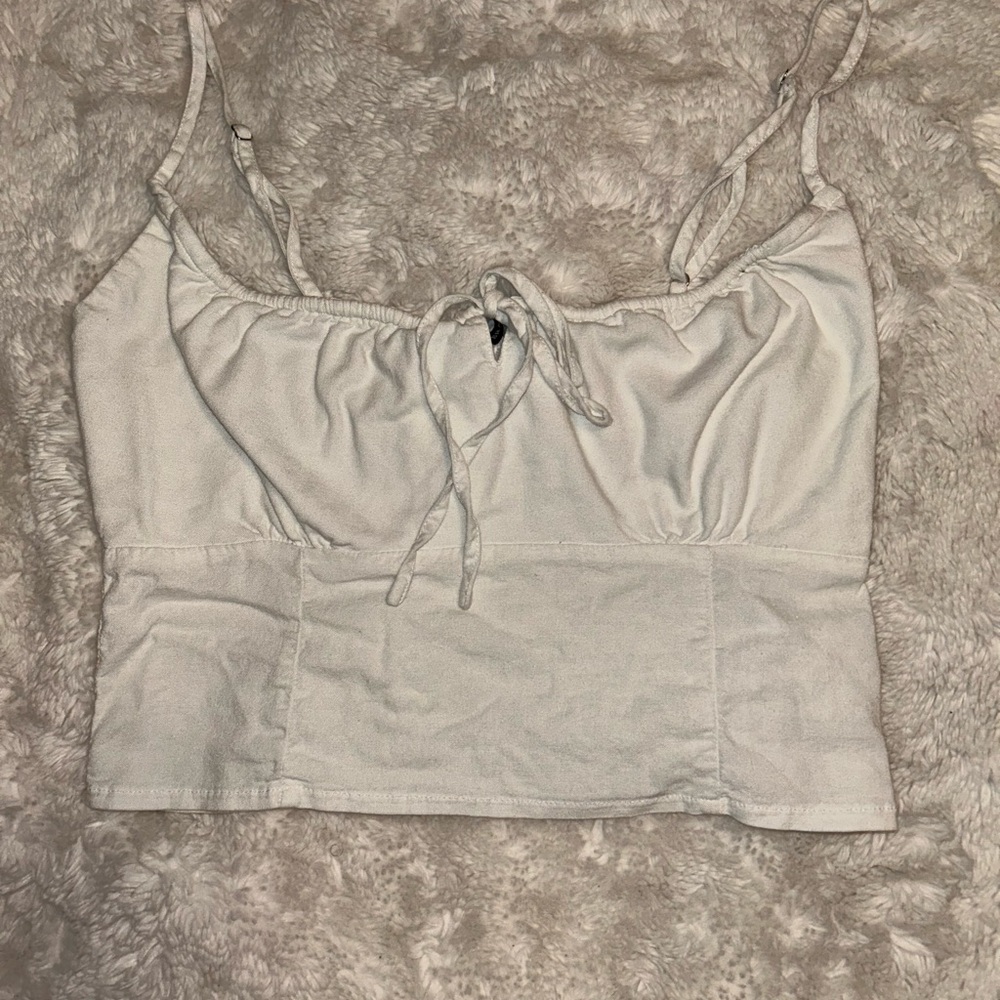 Brandy Melville White Spaghetti Strap Crop Top - Picture 3 of 5